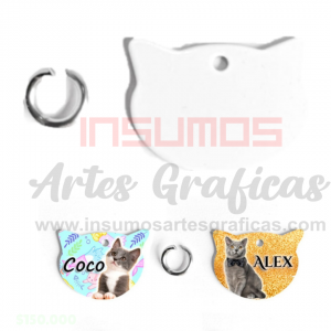 PLACA GATO SUBLIMABLE EN PVC  3*4 cm