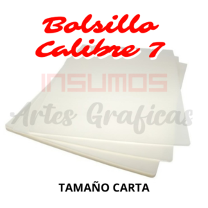 BOLSILLO CARTA DE LAMINADO CALIBRE 7 X 100 UND