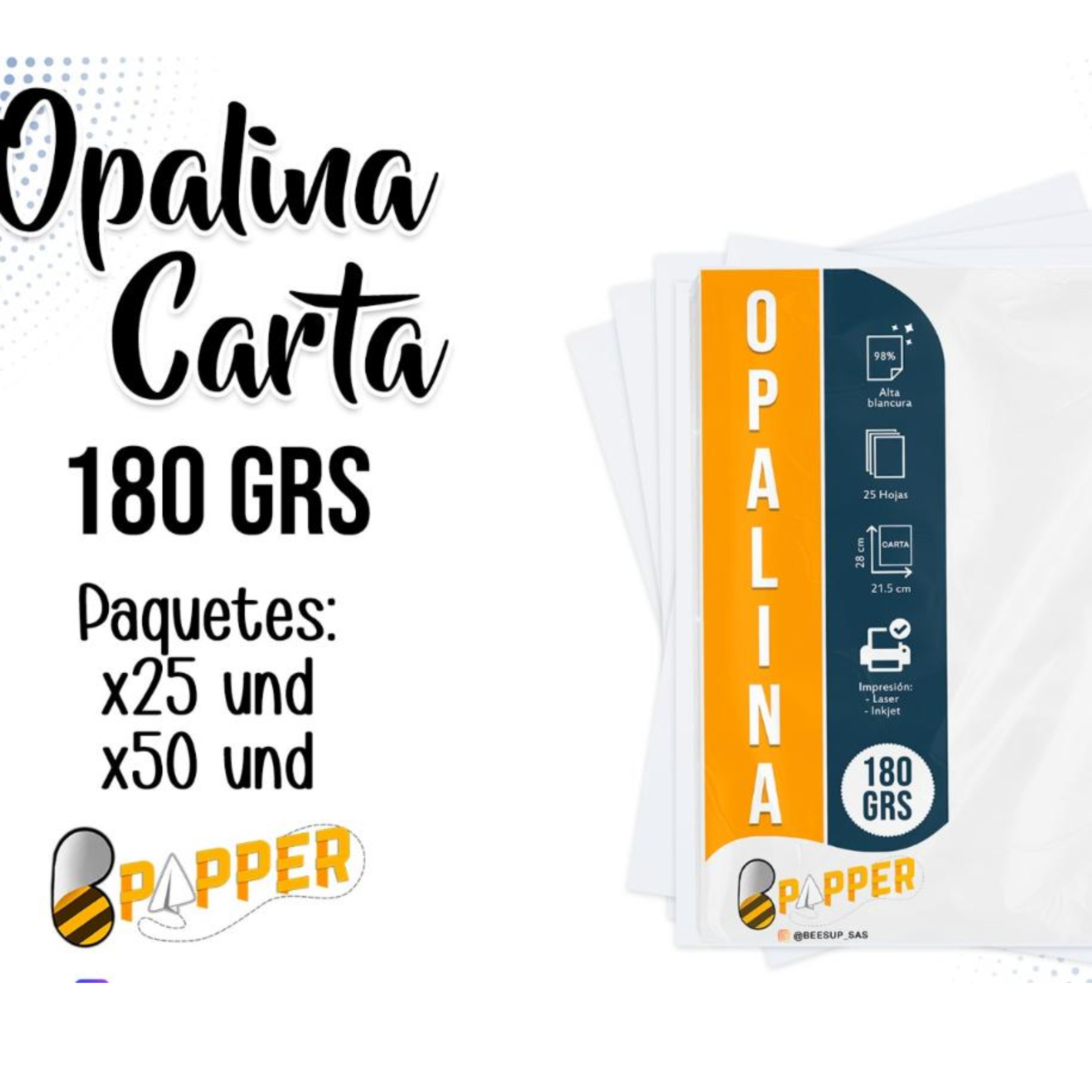 PAPEL OPALINA 180GR CARTA